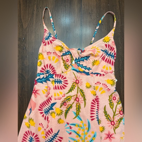 Jessica Simpson Floral Mini Sundress Size Small Linen Blend Colorful Summer NWT - Picture 7 of 12